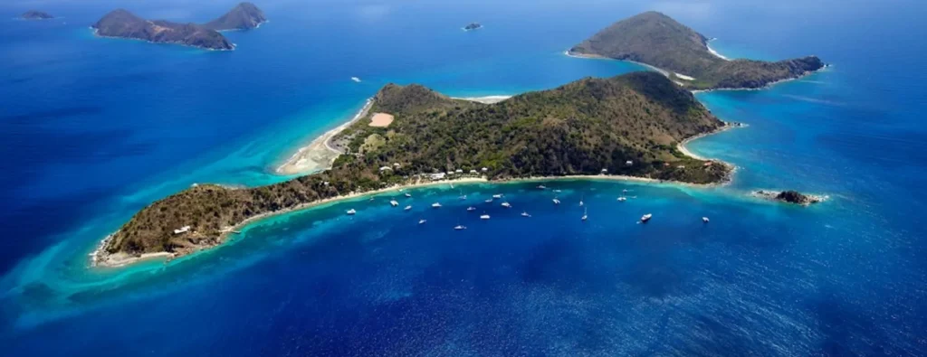 Aerial view of a BVI island - british virgin islands christmas
