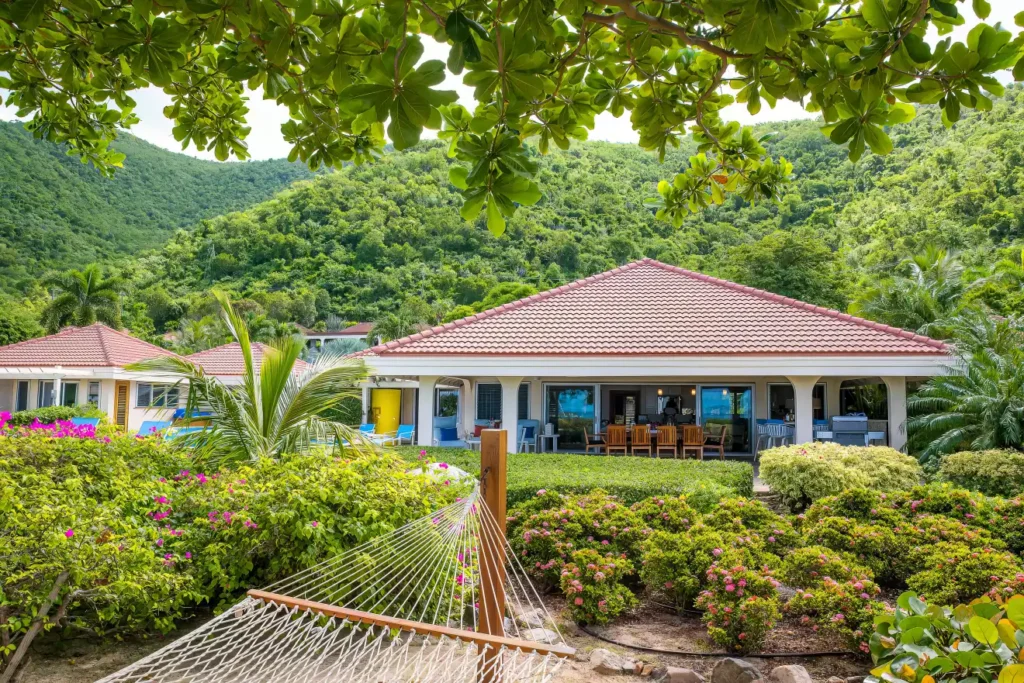 partial hammock view of Villa Beachcomber