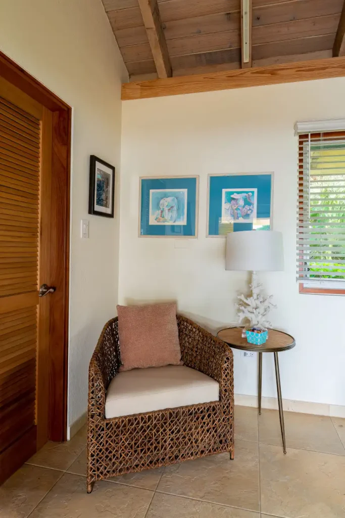 Sitting area in one of the bedrooms at Beachcomber villa, virgin gorda