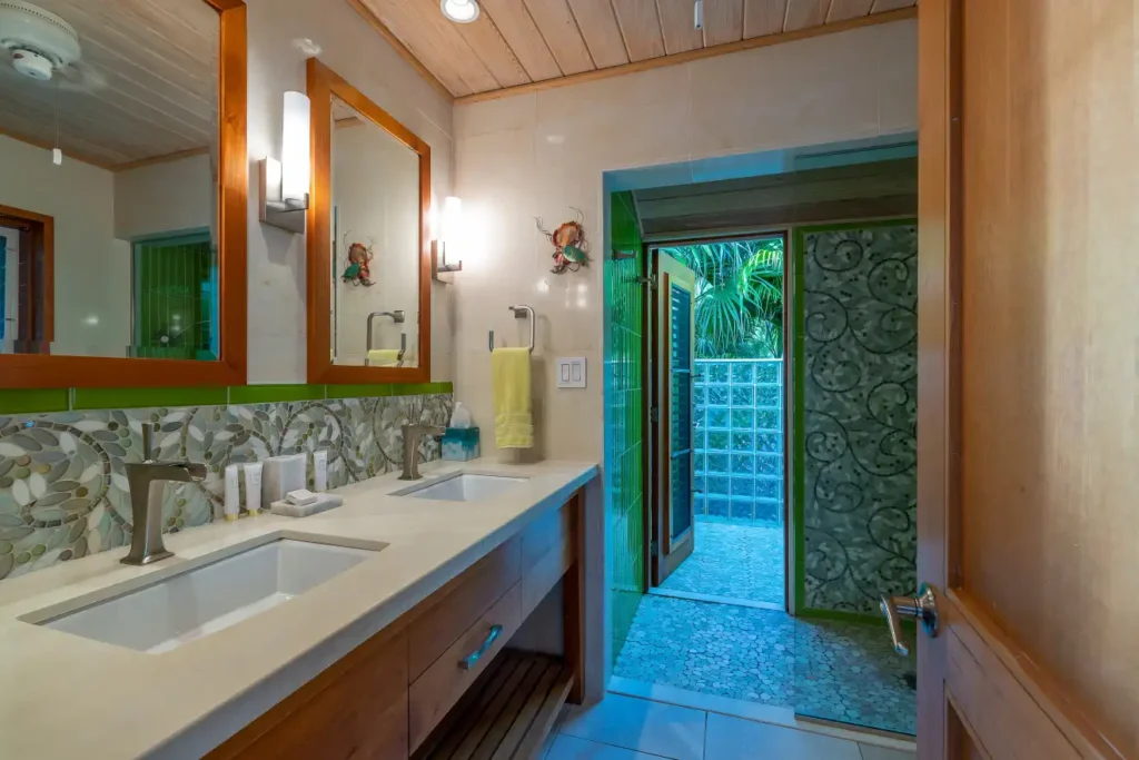 the bathroom with outdoor shower