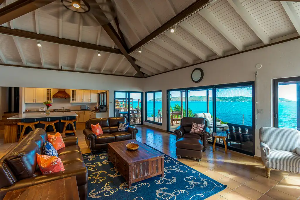 Rainbows End living room and dining area