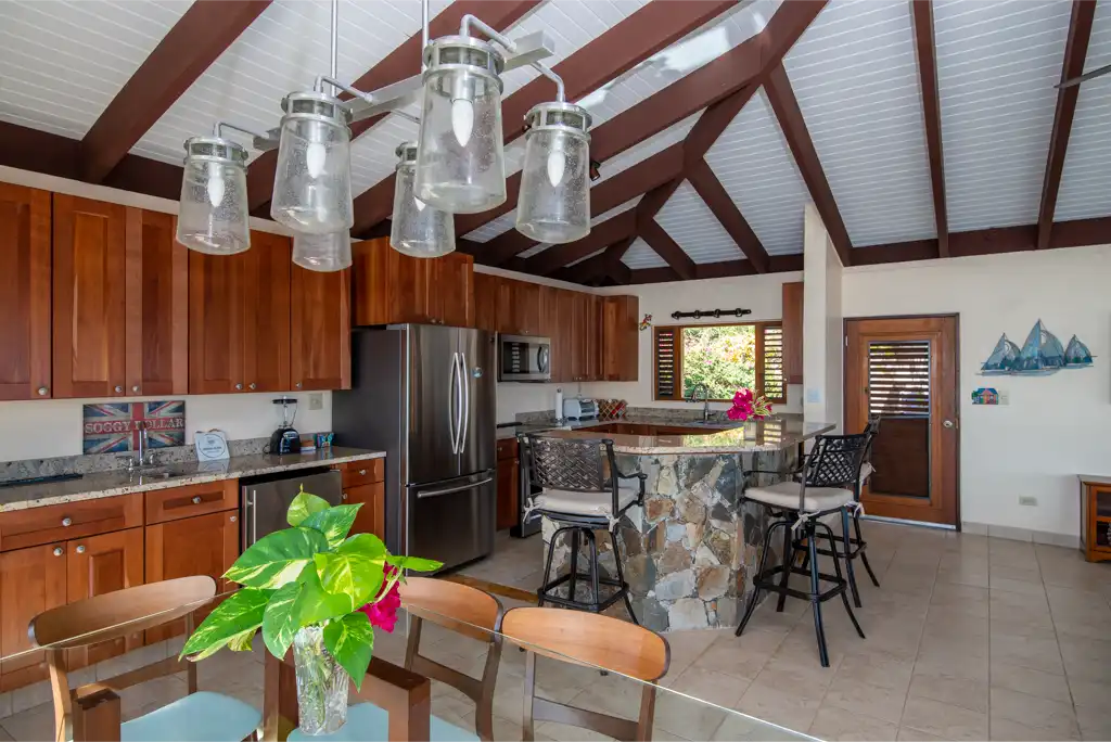 Serendipity's kitchen and dining area