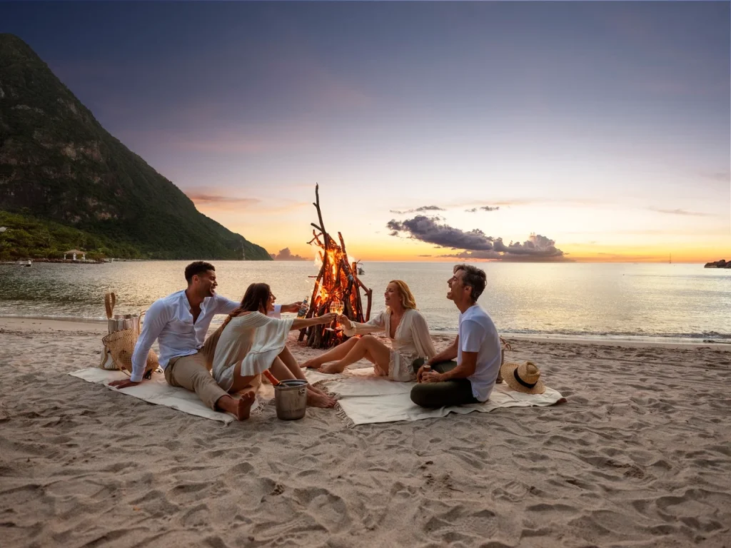 bvi nightlife with beach bonfire